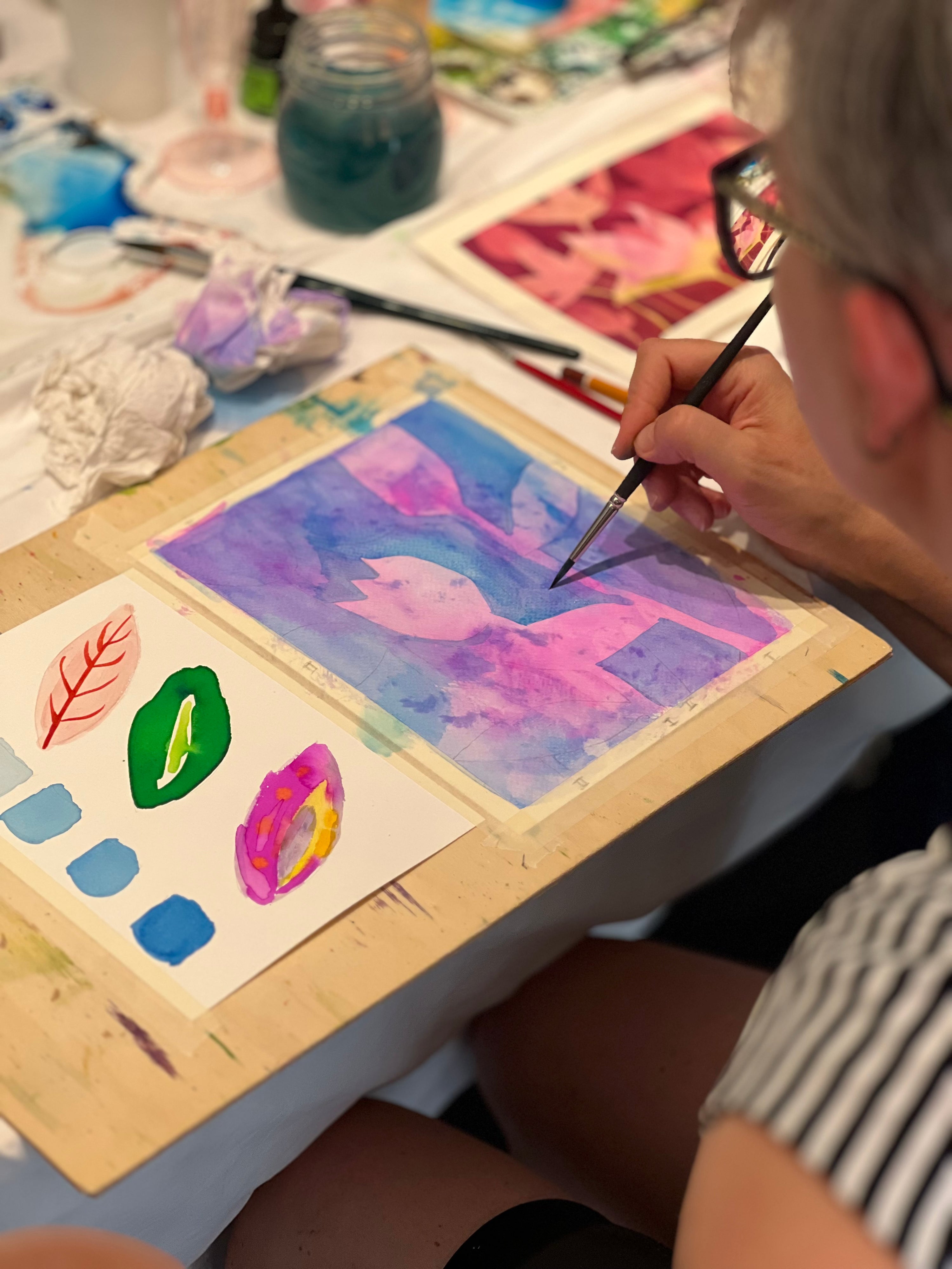 Pittura ad Acquerello a Tema Floreale