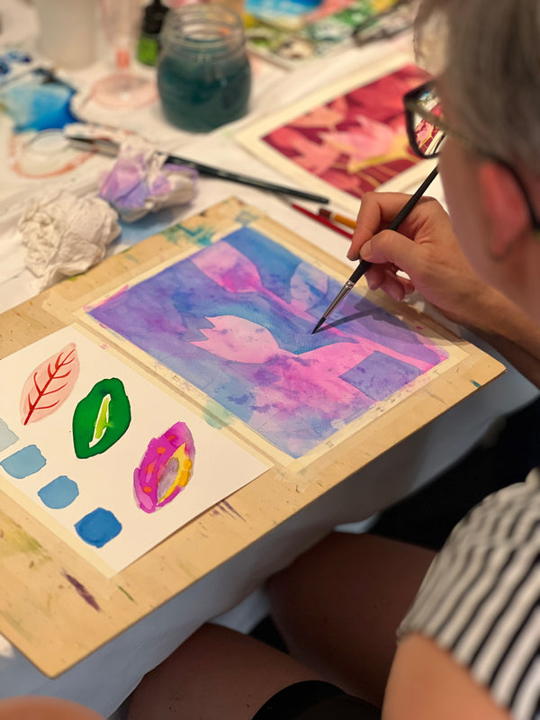 Pittura ad Acquerello a Tema Floreale